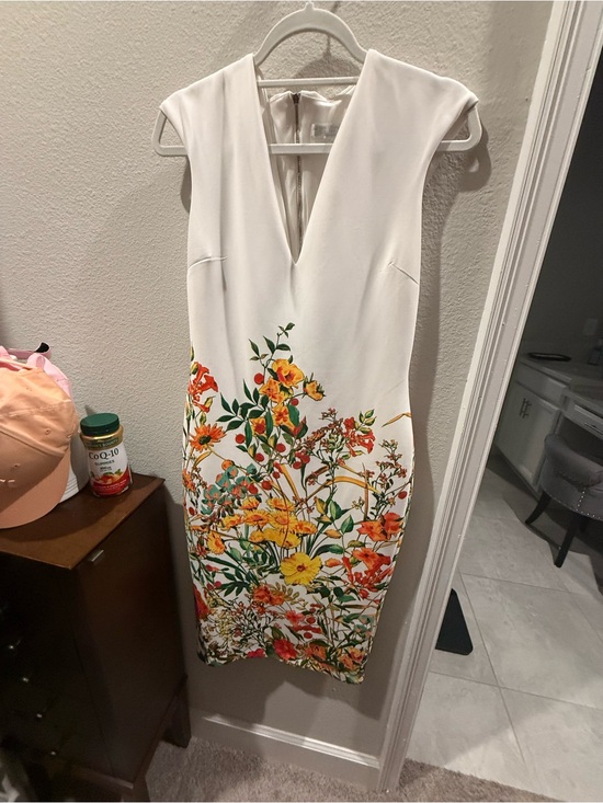 New York & Company Dresses & Skirts - White Floral V-Neck Sheath Dress